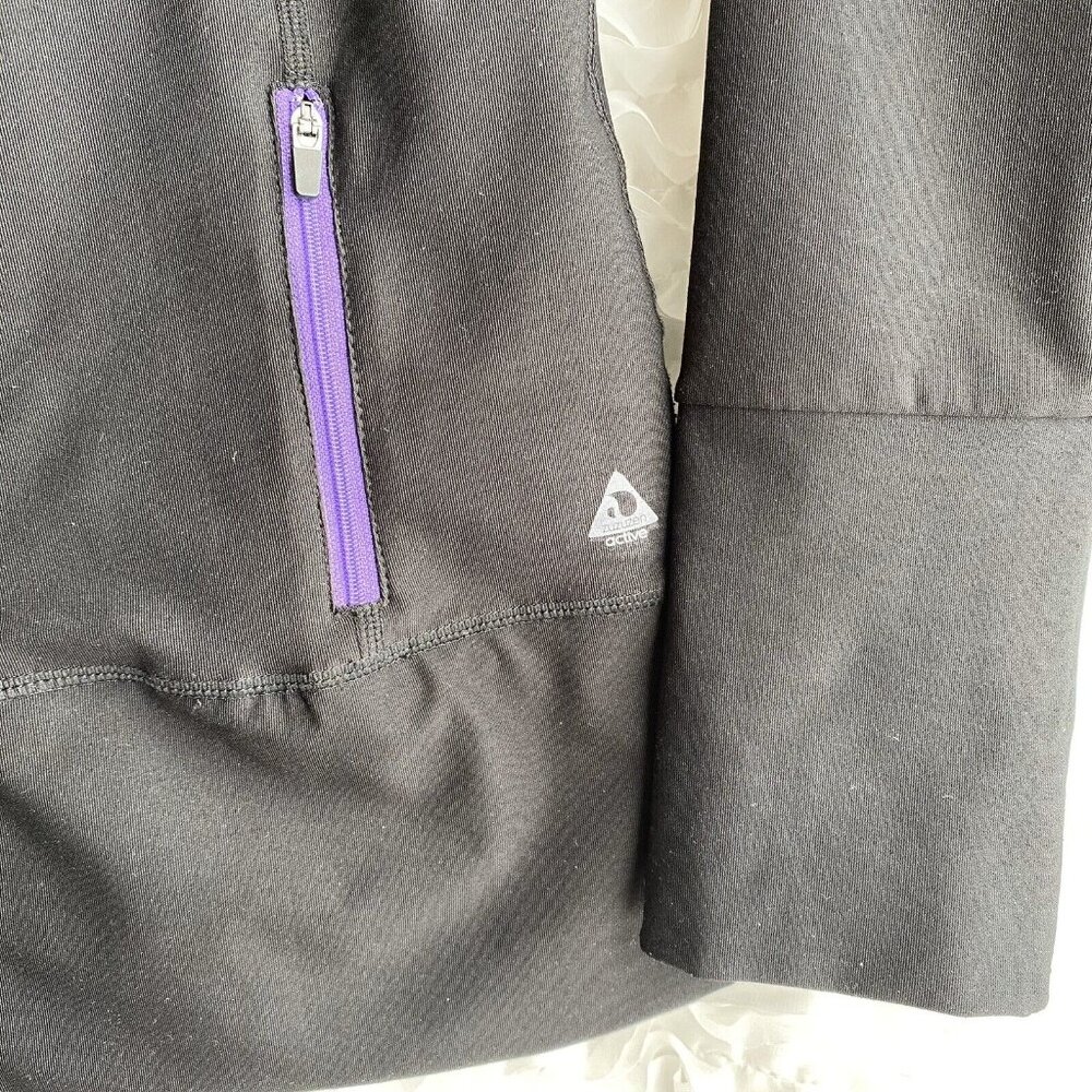 Zuzuzen Active Jacket Women Medium Black Purple Mesh Thumbhole Full Zip Collared - Picture 5 of 11